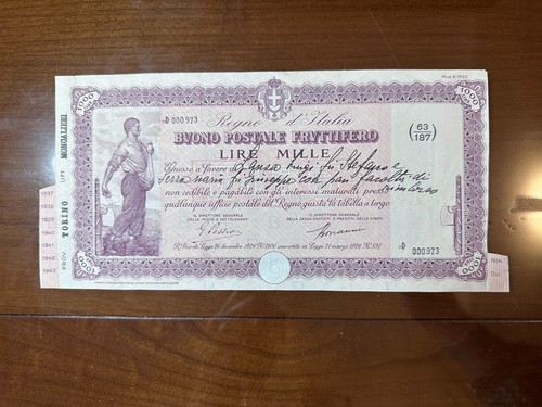 Buono postale fruttifero lire - fruttifero,