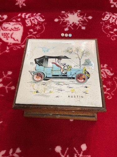 Vintage austin car tile - vintage,