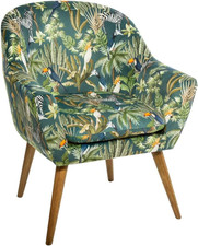 - Poltrona Sango Velluto Verde Motivo Giungla