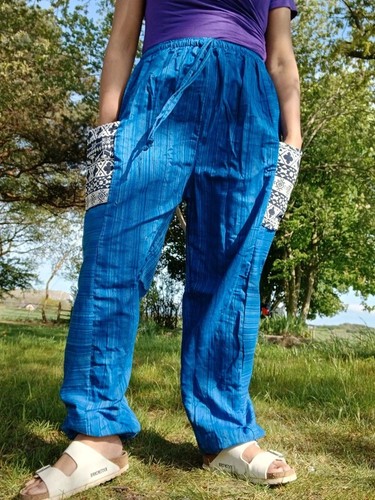 Pantalone estivo blu - , cotone