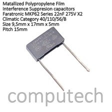 22nF 275 Vac X2 Condensatore di Sicurezza Film Polipropilene MKP62 Serie