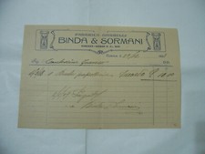 FATTURA PUBBLICITà FABBRICA OMBRELLI BINDA VICENZA 1908