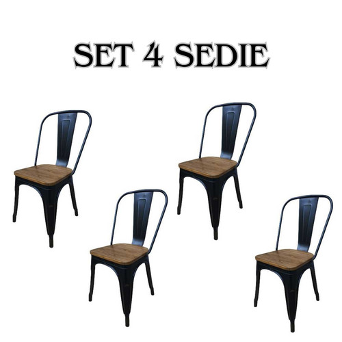 Set sedie metal wood stile - set,