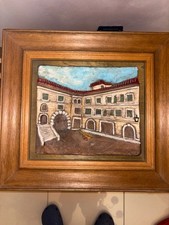 Quadro a rilievo, dipinto a mano, artista locale, Dimensioni 47x43.