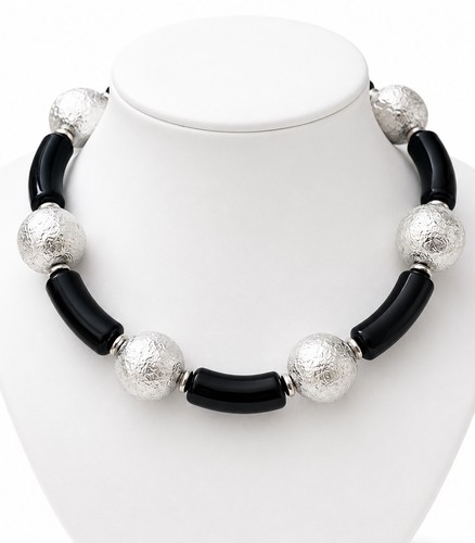 Collana donna statement nero - collana,