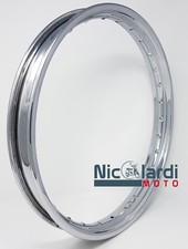 Cerchio 1.35 X 18 per Ciclomotore e Moto D'epoca a 36 Raggi Acciaio CROMATO