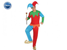 Costume da Giullare uomo pagliaccio medioevale clown joker carnevale halloween