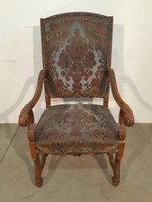 ANTICA POLTRONA EPOCA ' 800 - OS DE MOUTON - Trono FRANCIA LEGNO di NOCE