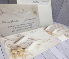 PARTECIPAZIONI NOZZE inviti sposi  BUONANNO D009 NOZZE ELENGANTI