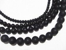 1filo perline pietre dure onice opache naturale colore nero