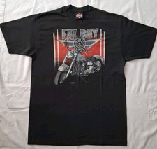 T Shirt Harley Davidson Fat Boy 3d Emblem Single Stitch Vintage 1980 Tg. XL Raro