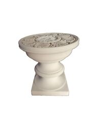 TAVOLINO BASSO TONDO  DA SALOTTO IN PIETRA LECCESE CON VETRO DIAM.88 CM