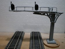 Segnale Ferroviario doppio Ho (402) luci LED 12v. R.G.V -Portale a Sbalzo