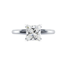 Diamond white gold ring - gold, lab