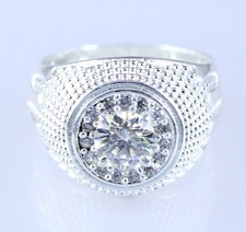 Certificato Bianco Diamante Solitario 1.05 KT Rotondo Taglio Uomo Anello Ultimo