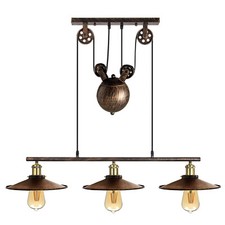 Vintage Pendente a Soffitto Luce Industriale Retrò Metallo Pully Lampada Da Luci