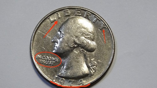 Quarter dollar error 1974 - quarter,