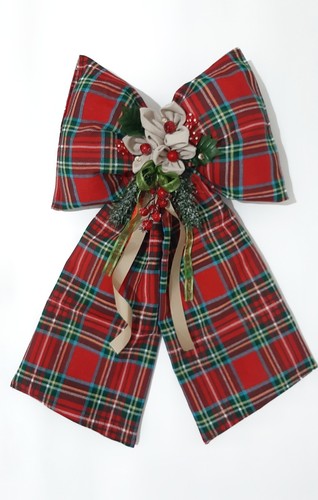Fiocco natale tartan - fiocco,