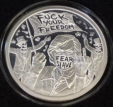 2021 1oz Silver F**K YOUR FREEDOM PROOF  SILVER SHIELD USSA Series#17 W/COA &box