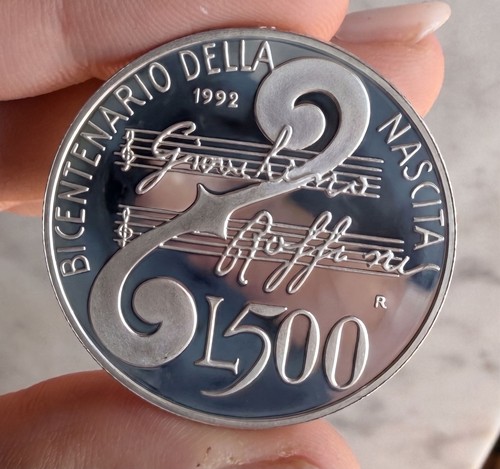 500 lire 1992 rossini - rossini, argento