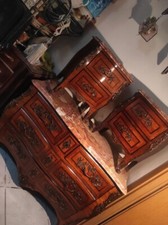 trittico Comò e comodini sorrentini 1920 stile luigi XV bombato