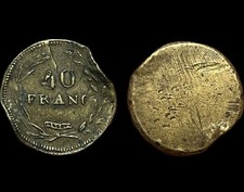PESO MONETALE DEI 40 FRANCHI (O LIRE) ORO  IN OTTONE DA COLLEZIONE
