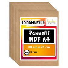 10 X A4 MDF Pannelli in Legno