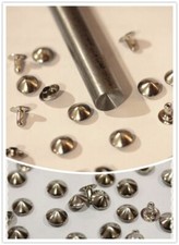 PROMOZIONE 200pz borchie a cono con rivetto 9mm COLOR ARGENTO  + Applicatore 