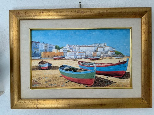 Quadro dipinto marina barche - quadro,