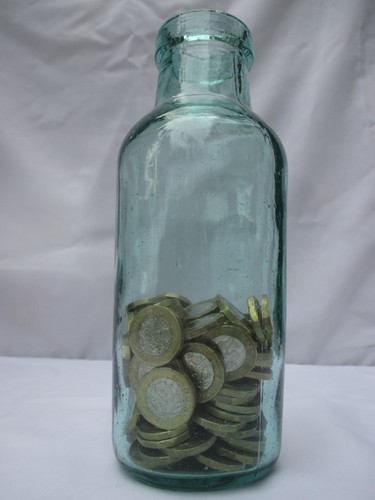 Victorian glass bottle money - victorian,