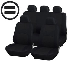COPRISEDILI AUTO UNIVERSALI CON COPRI VOLANTE E CINTURA A18 NERO