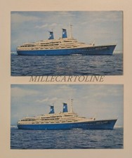 NAVE MS ACHILLE LAURO - 2 Maxi Cartoline Lauro Lines Naples