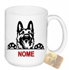 TAZZA LATTE PASTORE TEDESCO + NOME CANE DOG MUG IDEA REGALO IN CERAMICA