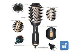 Spazzola Multifunzione per Capelli Hot Air Comb con 3 Temperature 1000 Watt