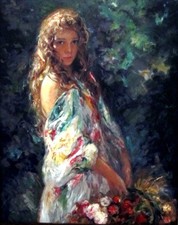 Enorme dipinto olio ritratto