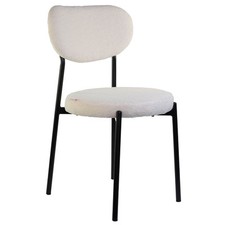 SEDIA IN TESSUTO TEDDY IMBOTTITA GAMBE IN METALLO CASA SALA DA PRANZO DI DESIGN