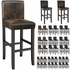 Sgabello da bar con schienale pelle sintetica sedia bar alta imbottita