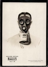 cartolina postcard Pirelli Maschera Antigas Tipo T. 33