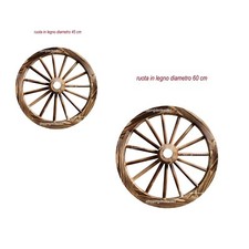 ruota di carro carretto calesse base orologio in legno addobbo natalizio corona