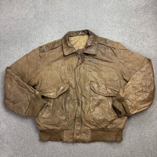 Giacca da volo in pelle adulto marrone medio militare aviatore volo bomber uomo*