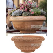 Vaso ciotola in terracotta piante fiori toscana fatta a mano in italia cm 40