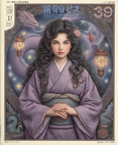 Kimono donna dai capelli ricci