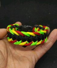 1 Bracciale Paracord 550 Rasta Reggae  edit. Fatto A Mano 