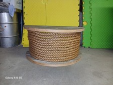 Mezza Bobina in Legno con corda allestimento decorativa