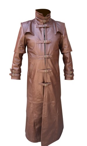 Trench coat uomo - pelle, marrone