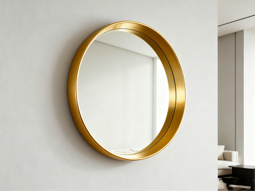 Specchio grande rotondo - , oro