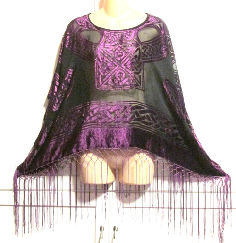 Scialle poncho kimono con
