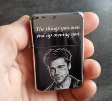 Tyler Durden Fight Club Fan Art Engraved Lighter With Gift Box FREE ENGRAVING