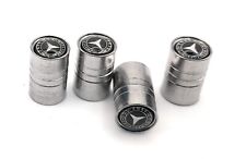 4 TAPPI COPRIVALVOLA PER MERCEDES BENZ CERCHI LEGA CLASSE A B C E GLE NERI PALMA