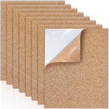 8 Pezzi Fogli Autoadesivi in Sughero 30X21Cm, Pannelli Rettangolari, Tappetino p